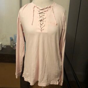 Longsleeve tie up Pink Victoria’s Secret pink shirt